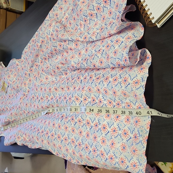 Joules Amelie Dress Sum Mos Print White Blue Pink Circle Skirt 50's Inspired 6 - Picture 8 of 9